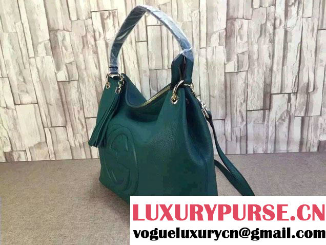 Gucci Soho Calfskin Leather Shoulder Bag 408825 Green 2016