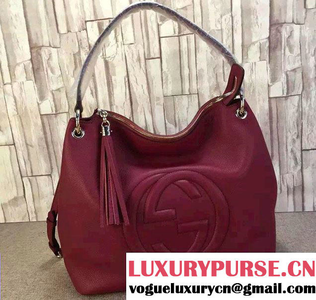 Gucci Soho Calfskin Leather Shoulder Bag 408825 Red 2016