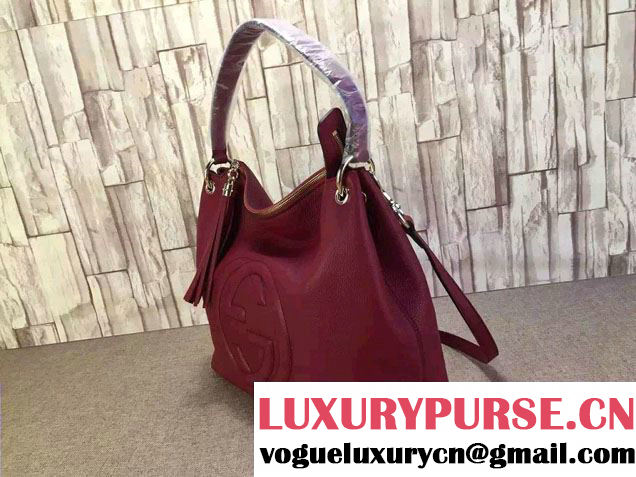 Gucci Soho Calfskin Leather Shoulder Bag 408825 Red 2016