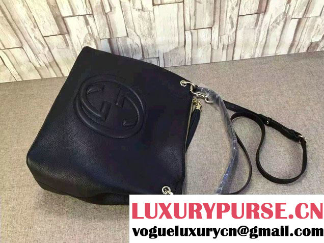 Gucci Soho Calfskin Leather Shoulder Bag 408825 Black 2016