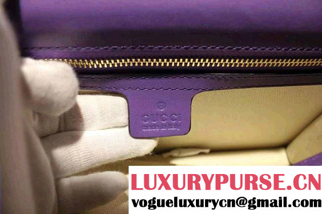 Gucci Animalier Leather Shoulder Bag 412007 Purple 2015/2016