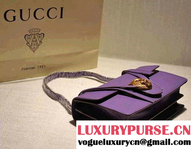Gucci Animalier Leather Shoulder Bag 412007 Purple 2015/2016