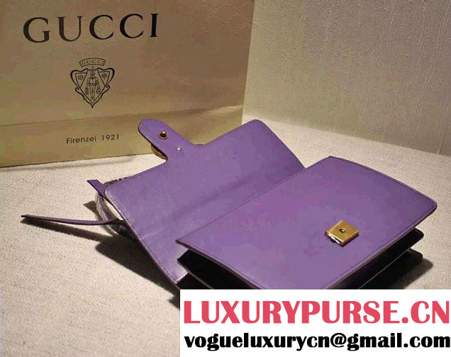 Gucci Animalier Leather Shoulder Bag 412007 Purple 2015/2016