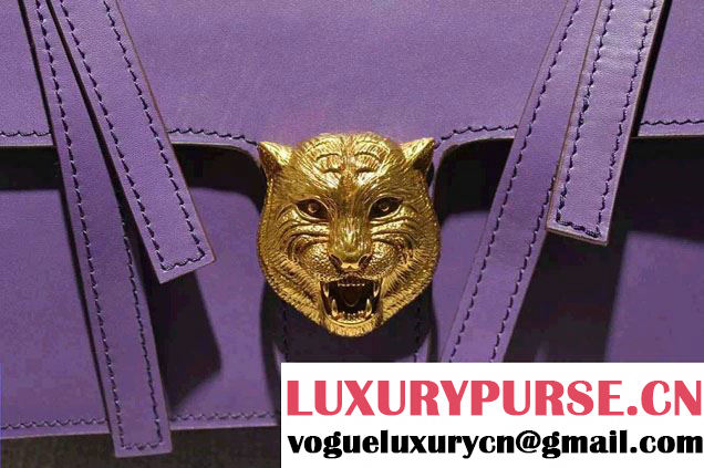 Gucci Animalier Leather Shoulder Bag 412007 Purple 2015/2016
