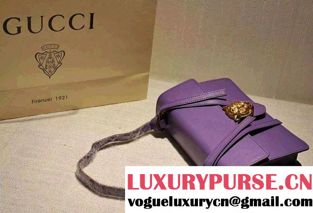 Gucci Animalier Leather Shoulder Bag 412007 Purple 2015/2016