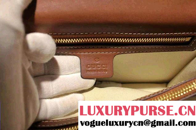 Gucci Animalier Leather Shoulder Bag 412007 Brown 2015/2016