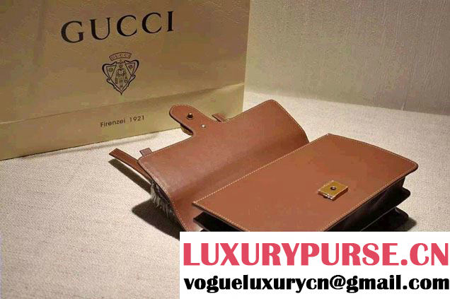 Gucci Animalier Leather Shoulder Bag 412007 Brown 2015/2016
