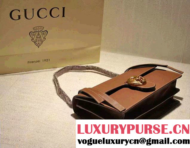 Gucci Animalier Leather Shoulder Bag 412007 Brown 2015/2016
