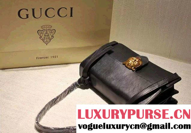 Gucci Animalier Leather Shoulder Bag 412007 Black 2015/2016