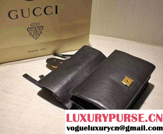 Gucci Animalier Leather Shoulder Bag 412007 Black 2015/2016