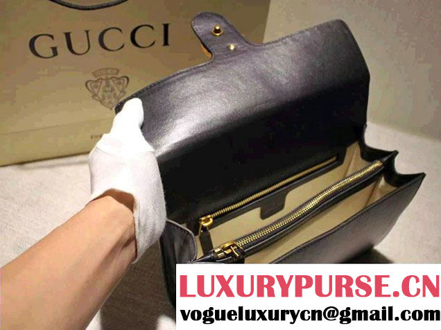 Gucci Animalier Leather Shoulder Bag 412007 Black 2015/2016