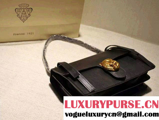 Gucci Animalier Leather Shoulder Bag 412007 Black 2015/2016