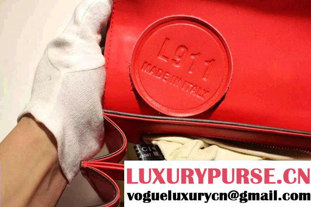 Gucci Feline and Bow Calfskin Flap Shoulder Bag 412000 Red 2015/2016