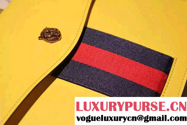 Gucci Feline Calfskin Flap Shoulder Bag 426868 Yellow 2015/2016