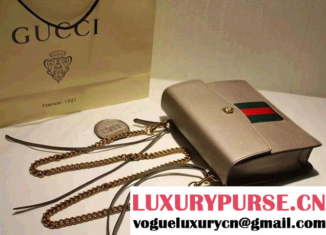 Gucci Feline Calfskin Flap Shoulder Bag 426868 Gray 2015/2016