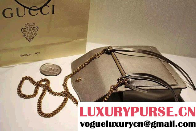 Gucci Feline Calfskin Flap Shoulder Bag 426868 Gray 2015/2016