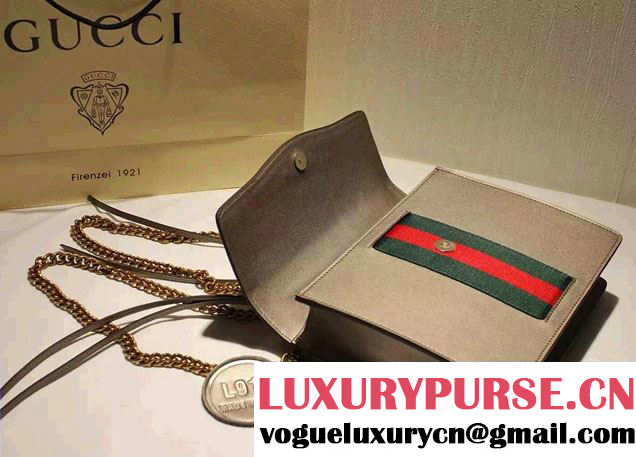 Gucci Feline Calfskin Flap Shoulder Bag 426868 Gray 2015/2016
