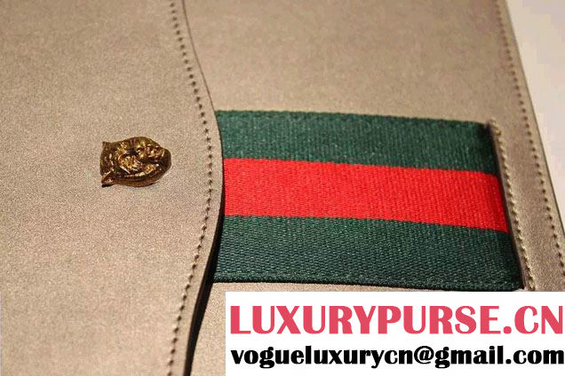Gucci Feline Calfskin Flap Shoulder Bag 426868 Gray 2015/2016