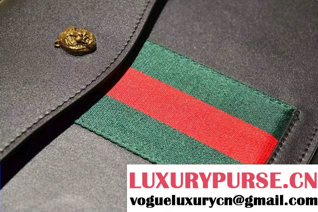 Gucci Feline Calfskin Flap Shoulder Bag 426868 Black 2015/2016