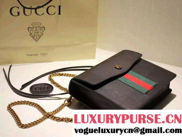 Gucci Feline Calfskin Flap Shoulder Bag 426868 Black 2015/2016