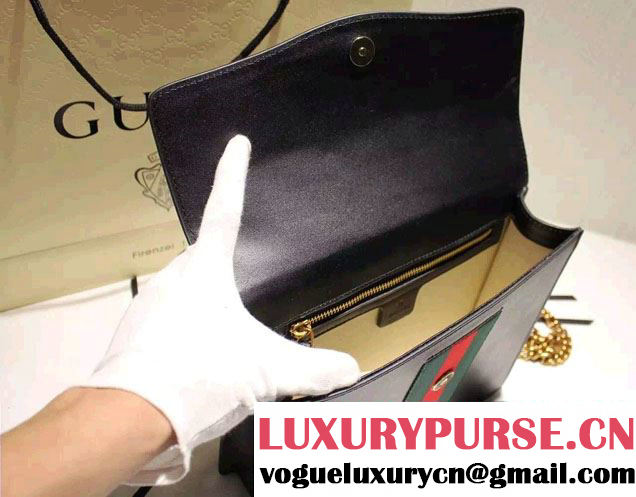 Gucci Feline Calfskin Flap Shoulder Bag 426868 Black 2015/2016