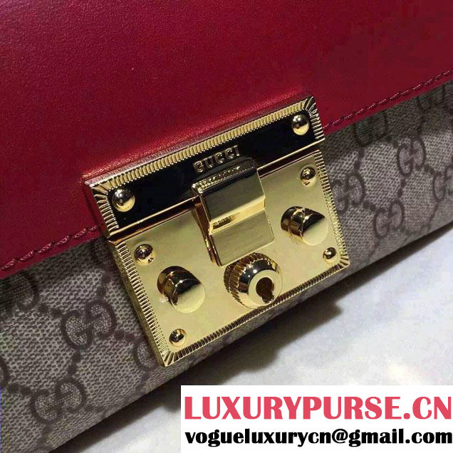 Gucci Padlock GG Supreme Shoulder Bag 409487 Red 2015/2016