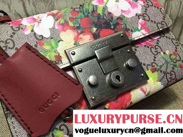 Gucci Padlock Blooms Shoulder Bag 409487 Red 2015/2016