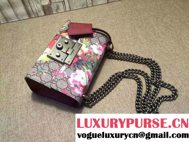 Gucci Padlock Blooms Shoulder Bag 409487 Red 2015/2016