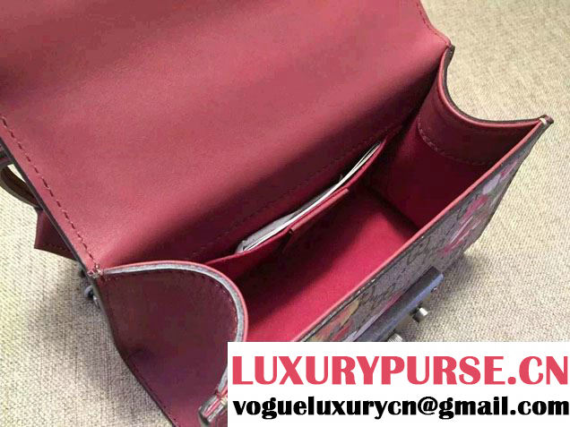 Gucci Padlock Blooms Shoulder Bag 409487 Red 2015/2016