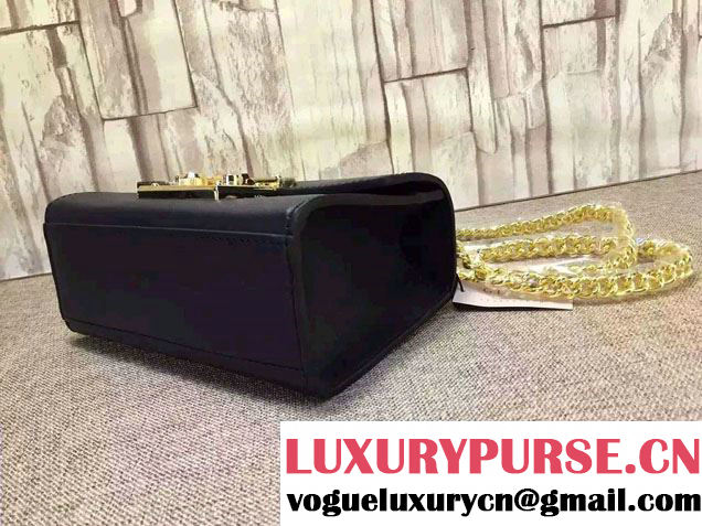 Gucci Padlock Leather Shoulder Bag 409487 Black 2015/2016