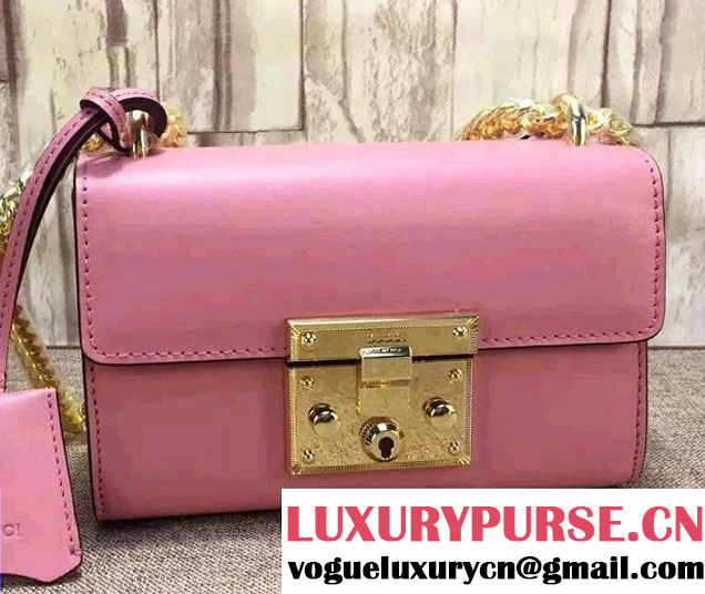 Gucci Padlock Leather Shoulder Bag 409487 Pink 2015/2016