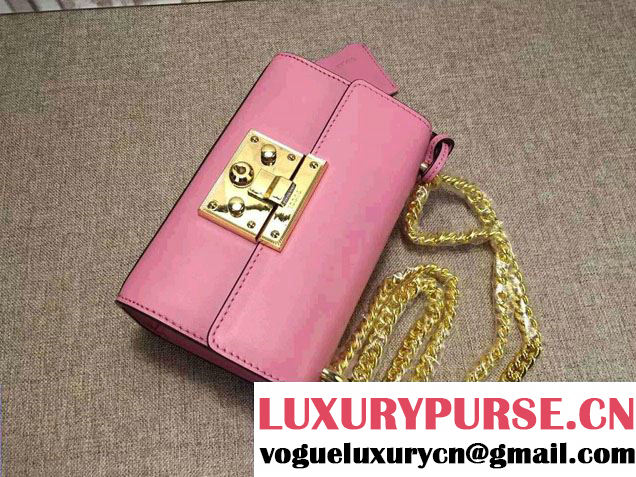 Gucci Padlock Leather Shoulder Bag 409487 Pink 2015/2016
