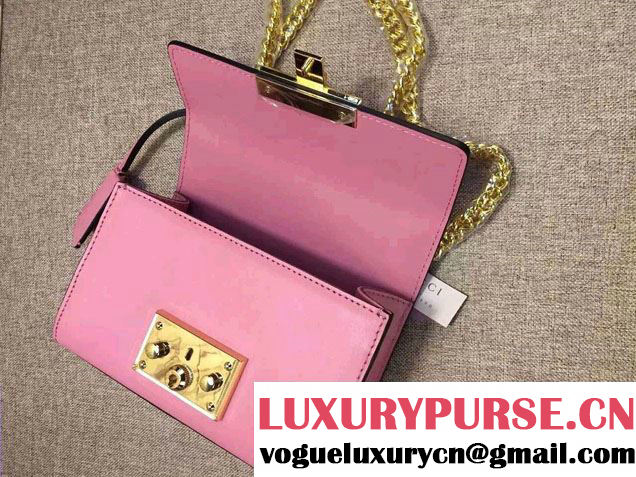 Gucci Padlock Leather Shoulder Bag 409487 Pink 2015/2016