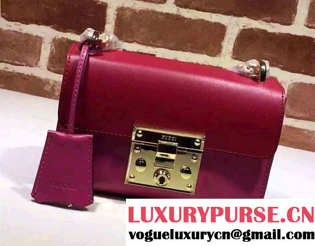 Gucci Padlock Leather Shoulder Bag 409487 Red 2015/2016