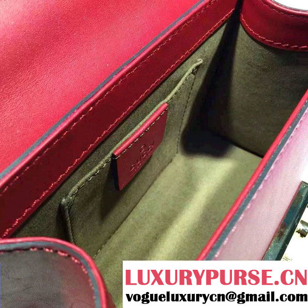 Gucci Padlock Leather Shoulder Bag 409487 Red 2015/2016