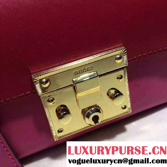 Gucci Padlock Leather Shoulder Bag 409487 Red 2015/2016