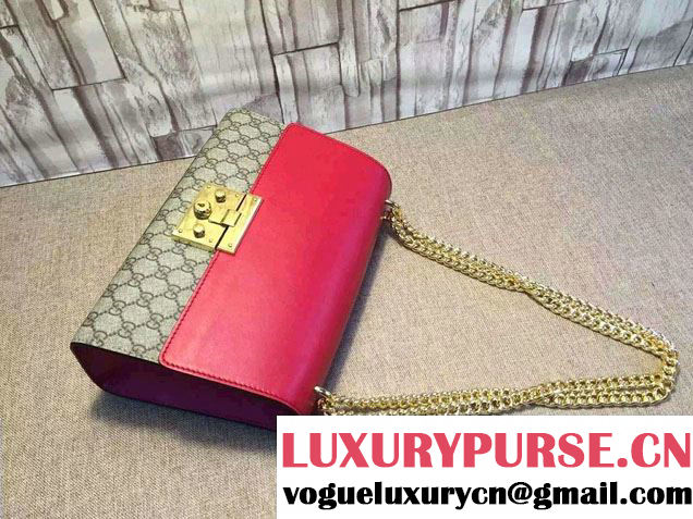 Gucci Padlock GG Supreme Shoulder Bag 409486 Red 2015/2016
