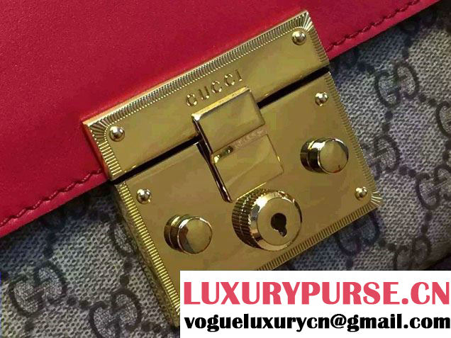 Gucci Padlock GG Supreme Shoulder Bag 409486 Red 2015/2016