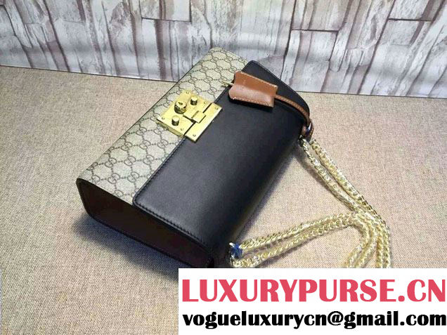 Gucci Padlock GG Supreme Shoulder Bag 409486 Black 2015/2016