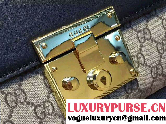 Gucci Padlock GG Supreme Shoulder Bag 409486 Black 2015/2016