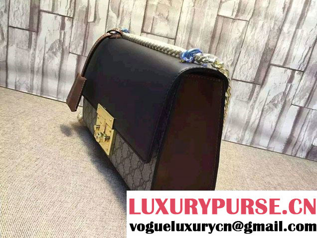 Gucci Padlock GG Supreme Shoulder Bag 409486 Black 2015/2016