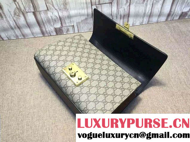Gucci Padlock GG Supreme Shoulder Bag 409486 Black 2015/2016