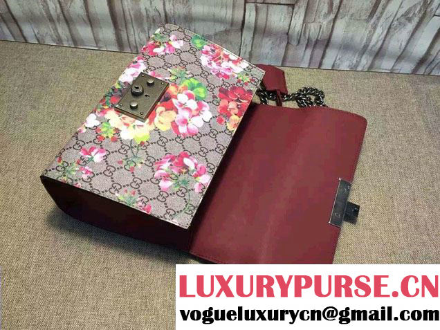 Gucci Padlock Blooms Shoulder Bag 409486 Red 2015/2016