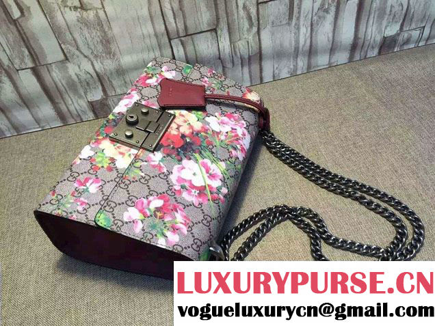 Gucci Padlock Blooms Shoulder Bag 409486 Red 2015/2016