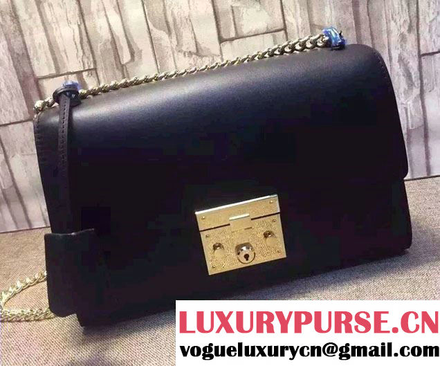 Gucci Padlock Leather Shoulder Bag 409486 Black 2015/2016