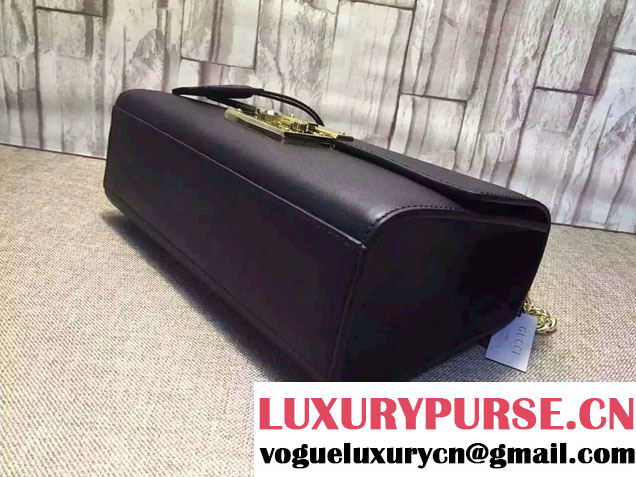 Gucci Padlock Leather Shoulder Bag 409486 Black 2015/2016