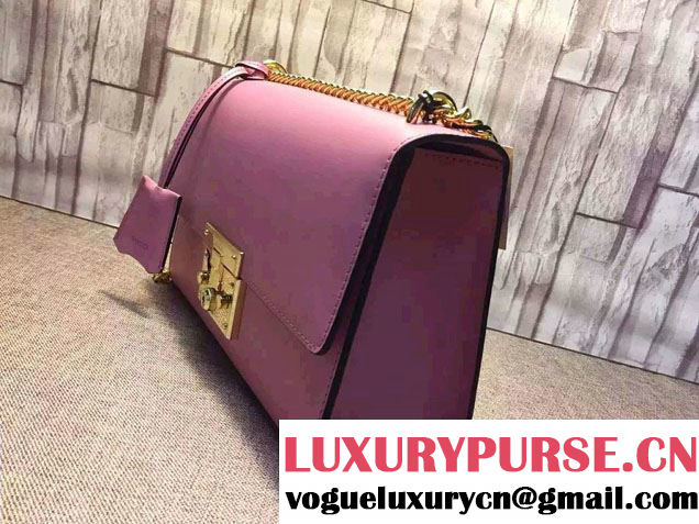 Gucci Padlock Leather Shoulder Bag 409486 Pink 2015/2016