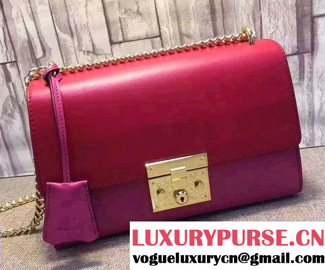 Gucci Padlock Leather Shoulder Bag 409486 Red 2015/2016