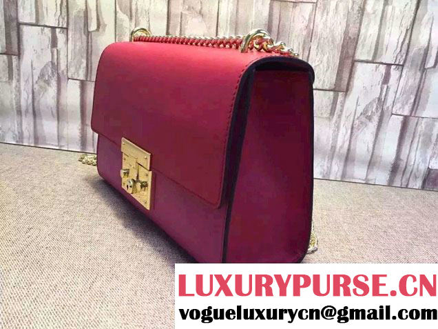 Gucci Padlock Leather Shoulder Bag 409486 Red 2015/2016