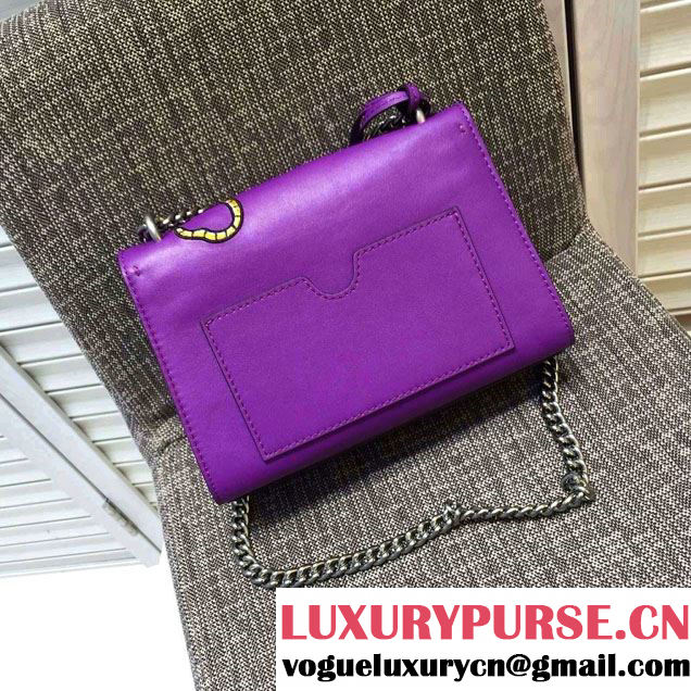 Gucci Padlock Embroidered Tiger Shoulder Bag Purple 2016